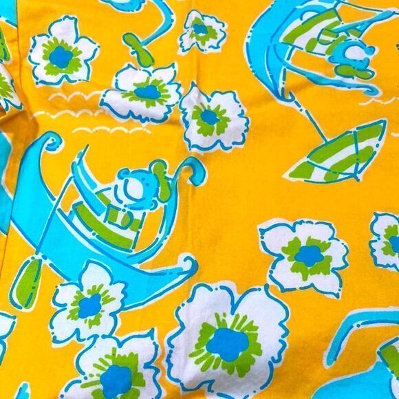 Lilly Pulitzer yellow and blue monkey in a boat Capri pants size for - Picture 7 of 7